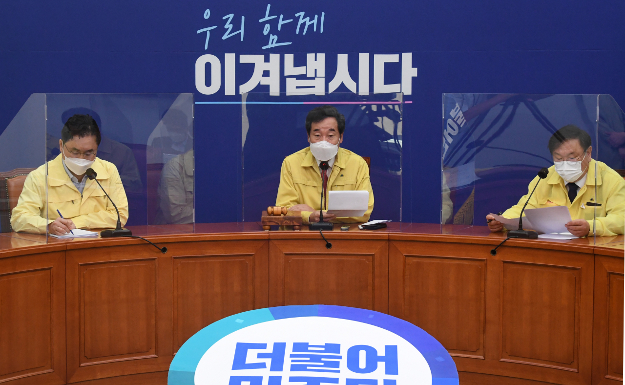 이낙연 더불어민주당 대표가 28일 서울 여의도 국회에서 열린 최고위원회의에서 발언하고 있다. [연합]