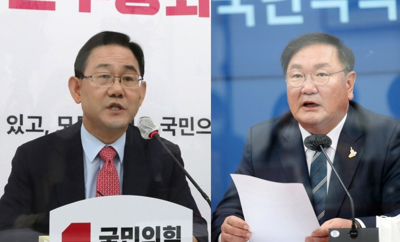 주호영 국민의 힘 원내대표(왼쪽)와 김태년 더불어민주당 원내대표. [연합]