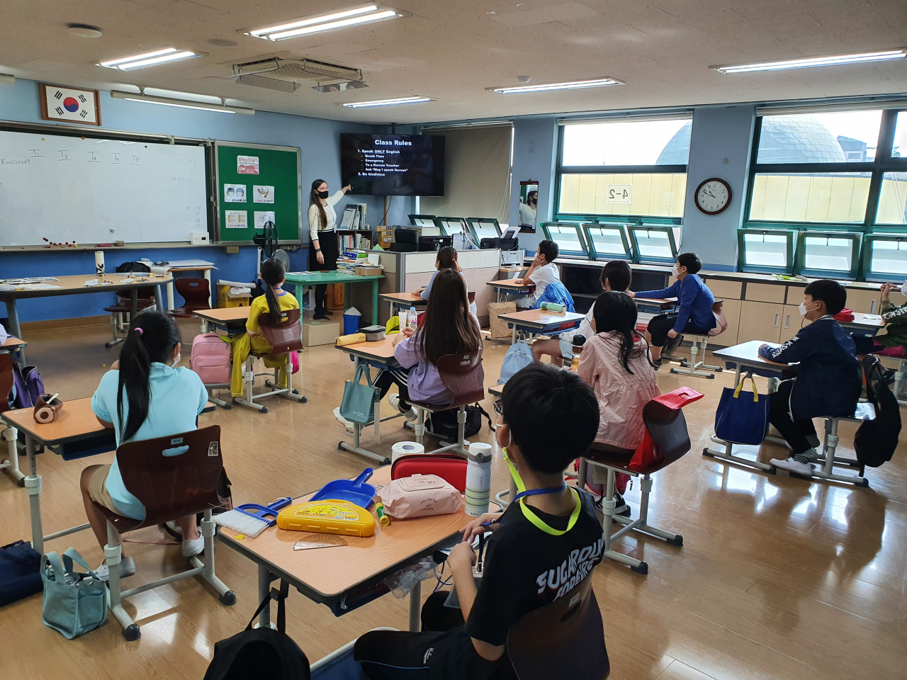 지난달 21일 진행된 성수초등학교 ‘찾아가는 글로벌 체험수업’ 모습. [성동구 제공]