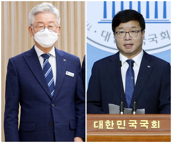 이재명(왼쪽)과 염태영(오른쪽)