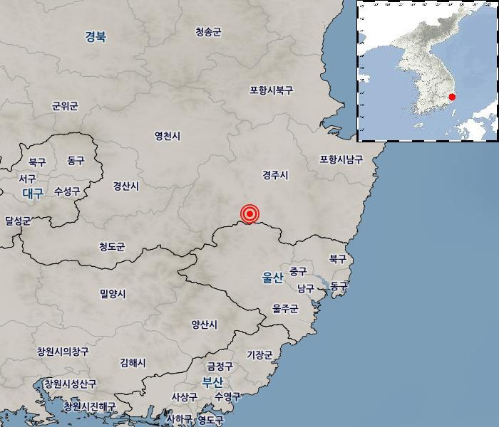 지진 발생 위치.[기상청 제공]