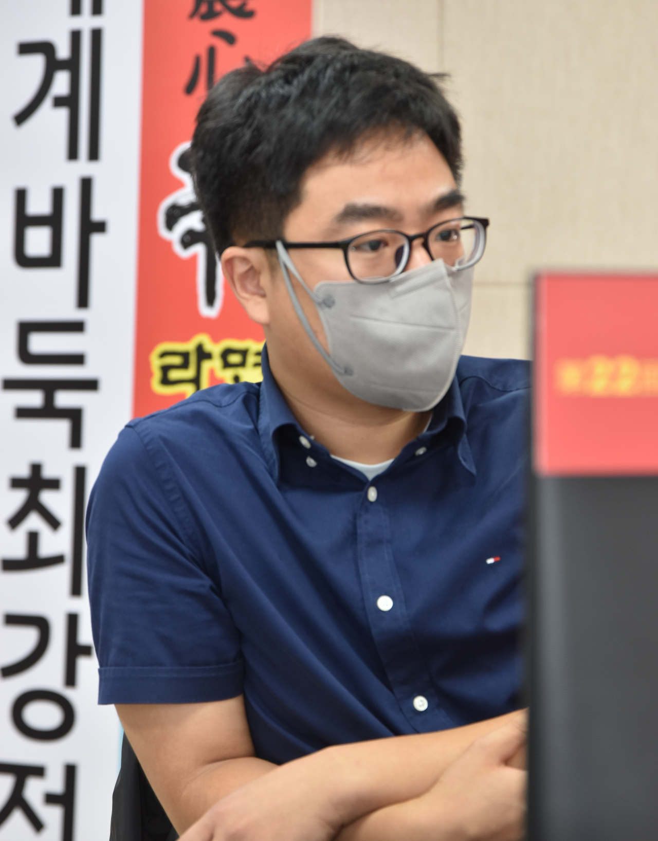 서른한살에 농심배에 처음 출전한 홍기표 9단이 1국에서 강자인 중국의 판팅위를 꺾는 이변을 연출했다./한국기원 제공