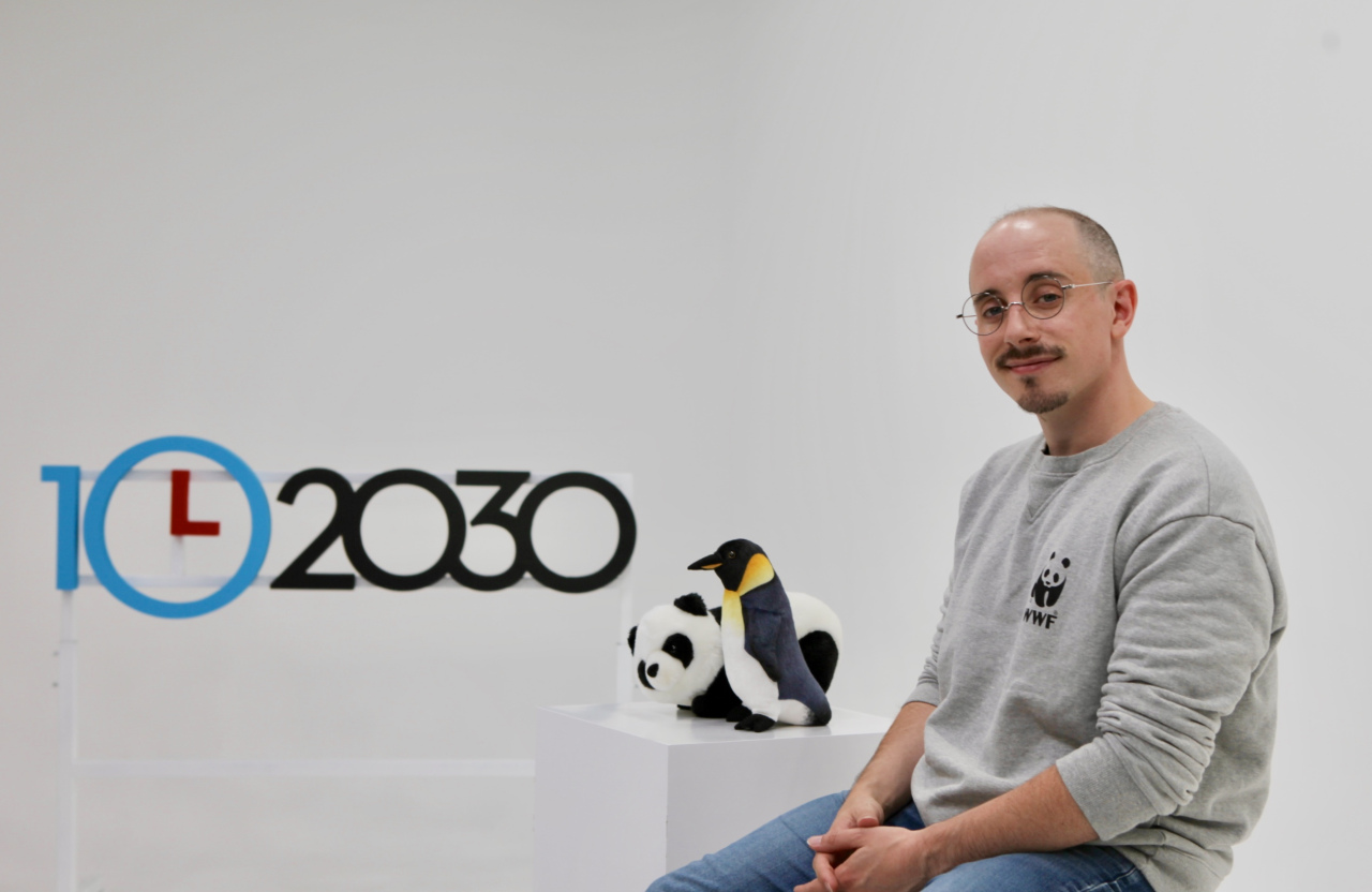 Tyler Rasch poses during a lecture for Herald Eco View 102030, which is an initiative to raise awareness for environmental issues. (Park Ga-young / The Korea Herald)