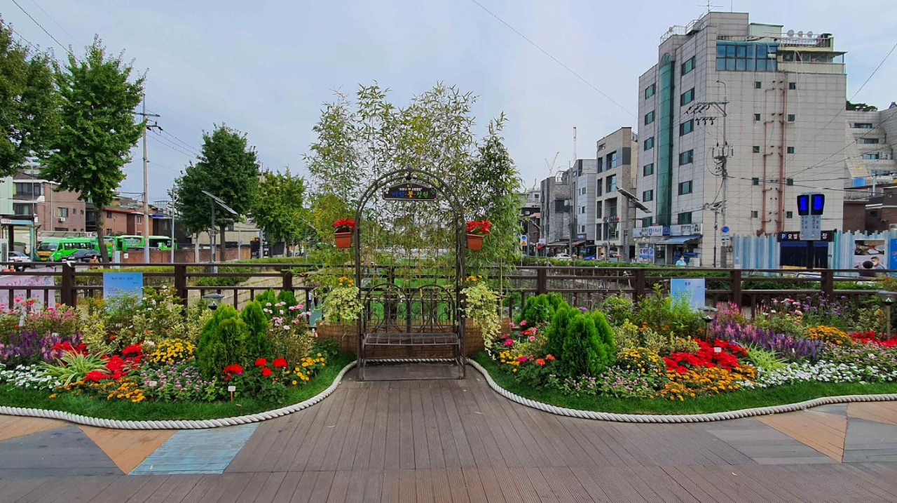 성북구가 가을철을 맞아 주민들의 통행량이 많은 공간에 꽃 17종 2만8000본을 식재했다.