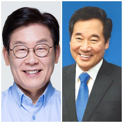 이재명 경기지사(왼쪽)과 이낙연 더민주 대표(오른쪽)