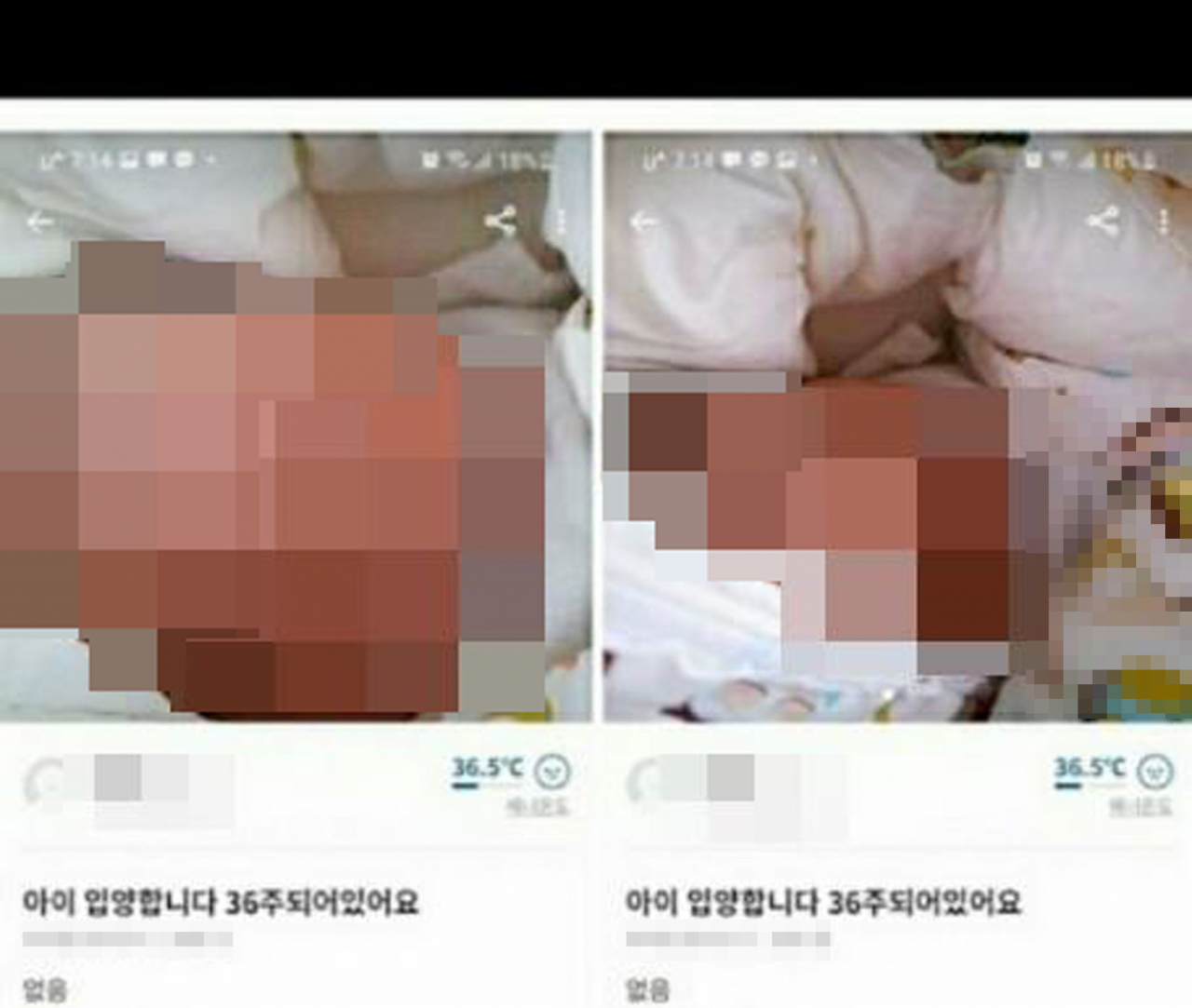 지난 16일 한 중고 물품 거래 모바일 애플리케이션에 36주 된 아이를 거래하겠다는 글이 올라와 경찰이 수사에 나섰다. 사진은 앱 사이트 해당 게시글 캡처 장면. 연합뉴스