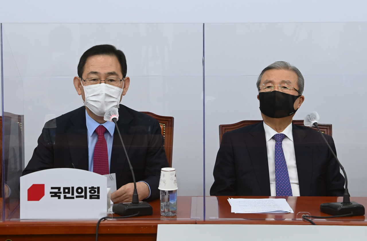 주호영 국민의힘 원내대표가 19일 오전 서울 여의도 국회에서 열린 비상대책위원회의에서 발언하고 있다. [연합]
