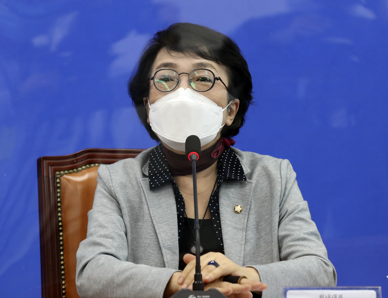 김진애 열린민주당 원내대표가 5일 오전 국회에서 열린 최고위원회의에서 발언하고 있다. [연합]