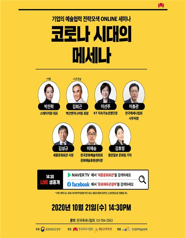 ‘기업의 예술지원 전략 모색’ 온라인 토론회