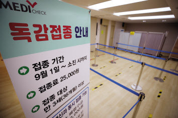 22일 오전 서울 한국건강관리협회 건강증진의원 동부지부 독감 예방 접종실. [연합]