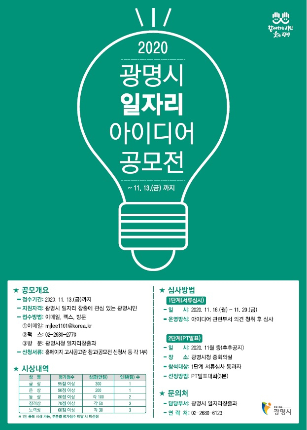 일자리 아이디어 공모전 포스터.