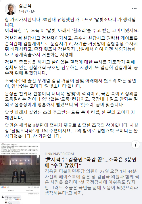 김근식 경남대 교수 페이스북 캡처.
