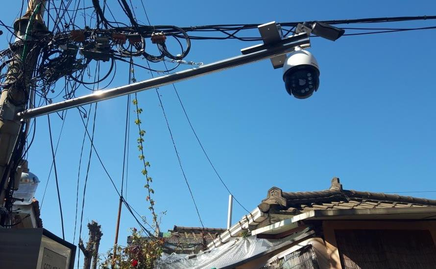 보광동 인근에 설치된 고화질 CCTV 모습. [용산구 제공]