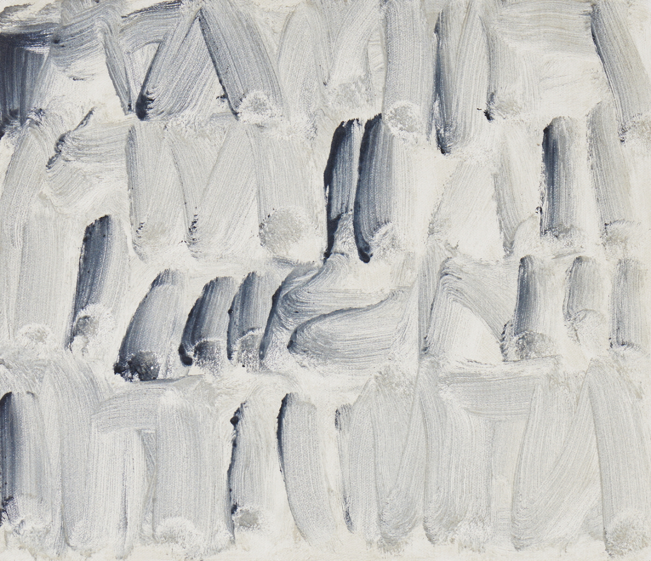이우환, 바람과 함께, 캔버스 위에 광물 안료와 유채, 45.5&times;53cm(10), 1990