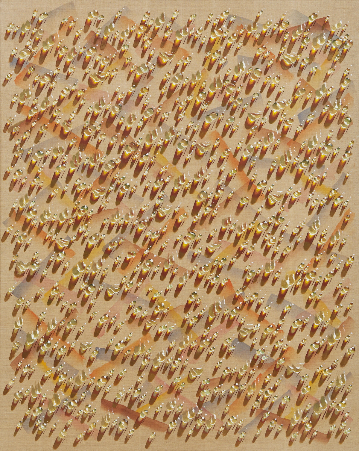 김창열, 물방울, 마대에 유채, 162.2 &times;130.3(100)cm, 1986
