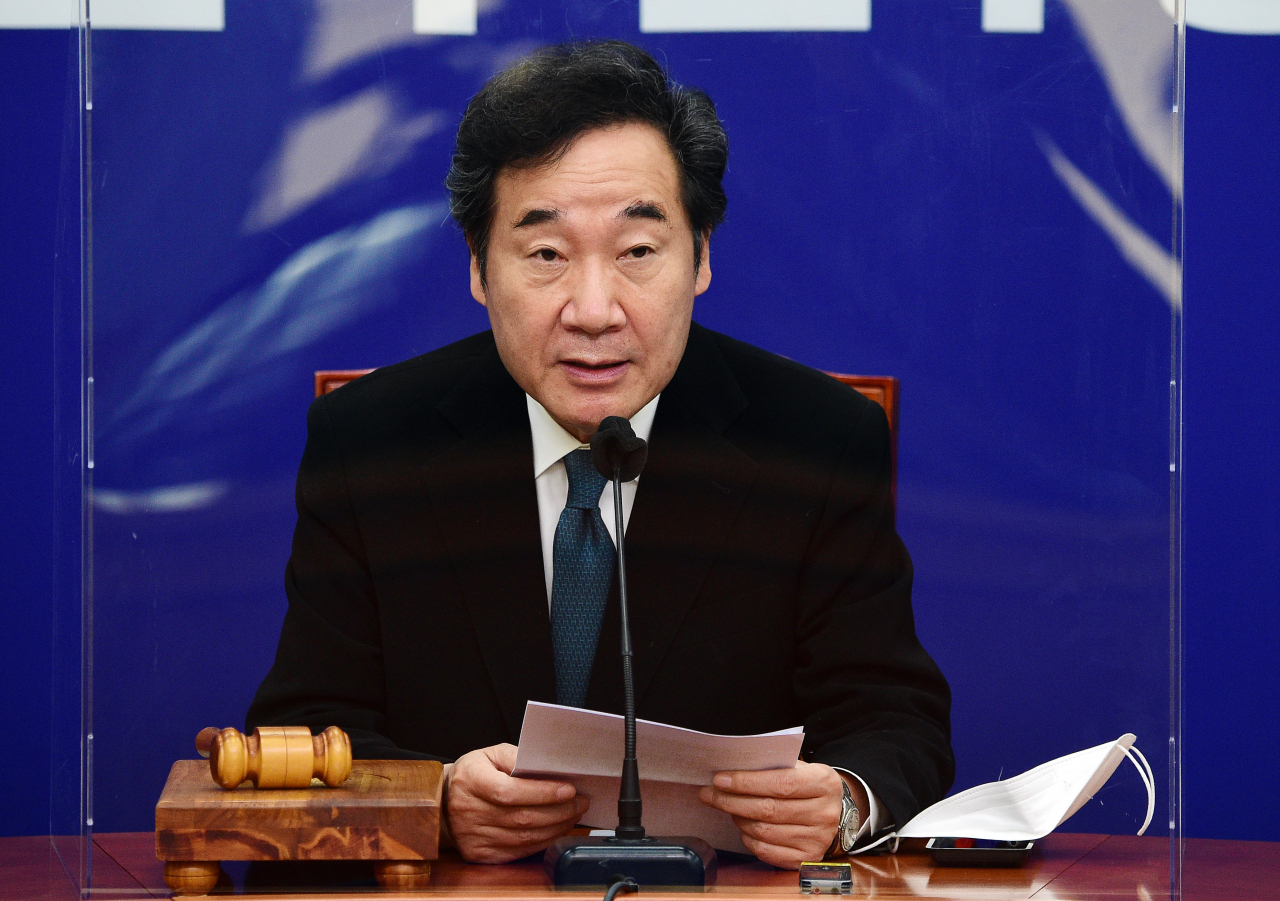 이낙연 더불어민주당 대표가 26일 서울 여의도 국회에서 열린 최고위원회의에서 발언하고 있다. [연합]