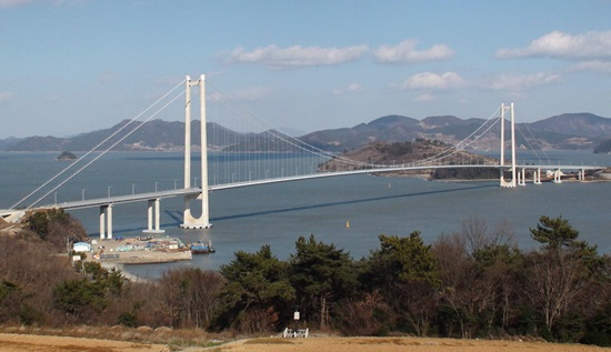 전남 고흥군과 여수시를 잇는 팔영대교 전경. [고흥군 제공]