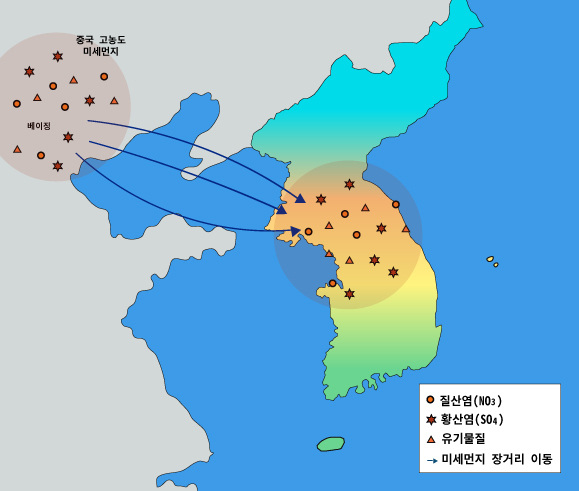 중국발 오염물질 유입…韓 고농도 미세먼지 발생주범!