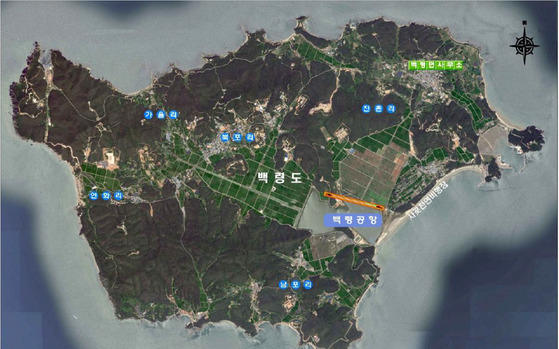 인천 백령공항 건설 위치도