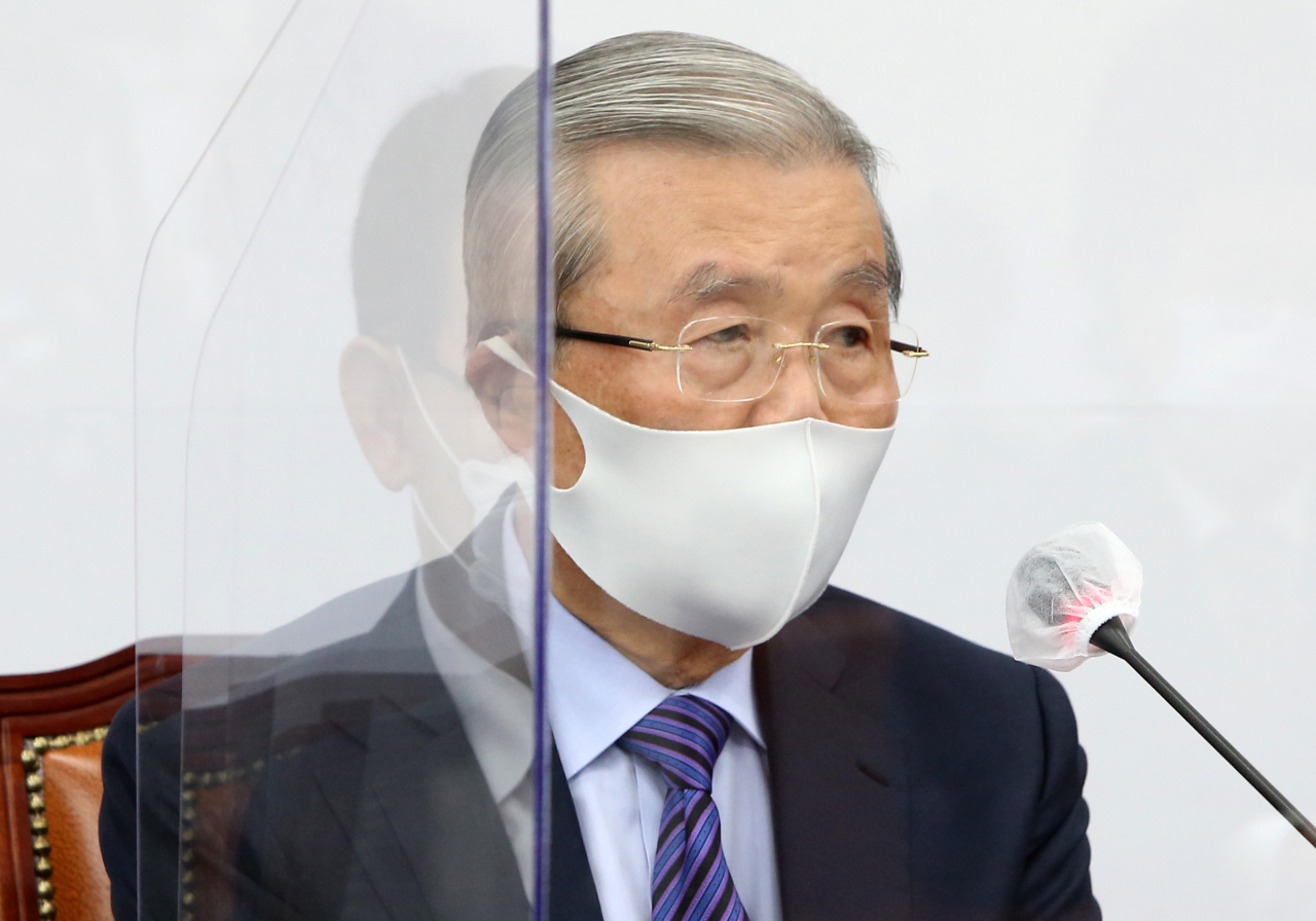 김종인 국민의힘 비상대책위원장이 9일 오전 서울 여의도 국회에서 열린 비상대책위원회의에서 발언하고 있다. [헤럴드경제=이상섭 기자]
