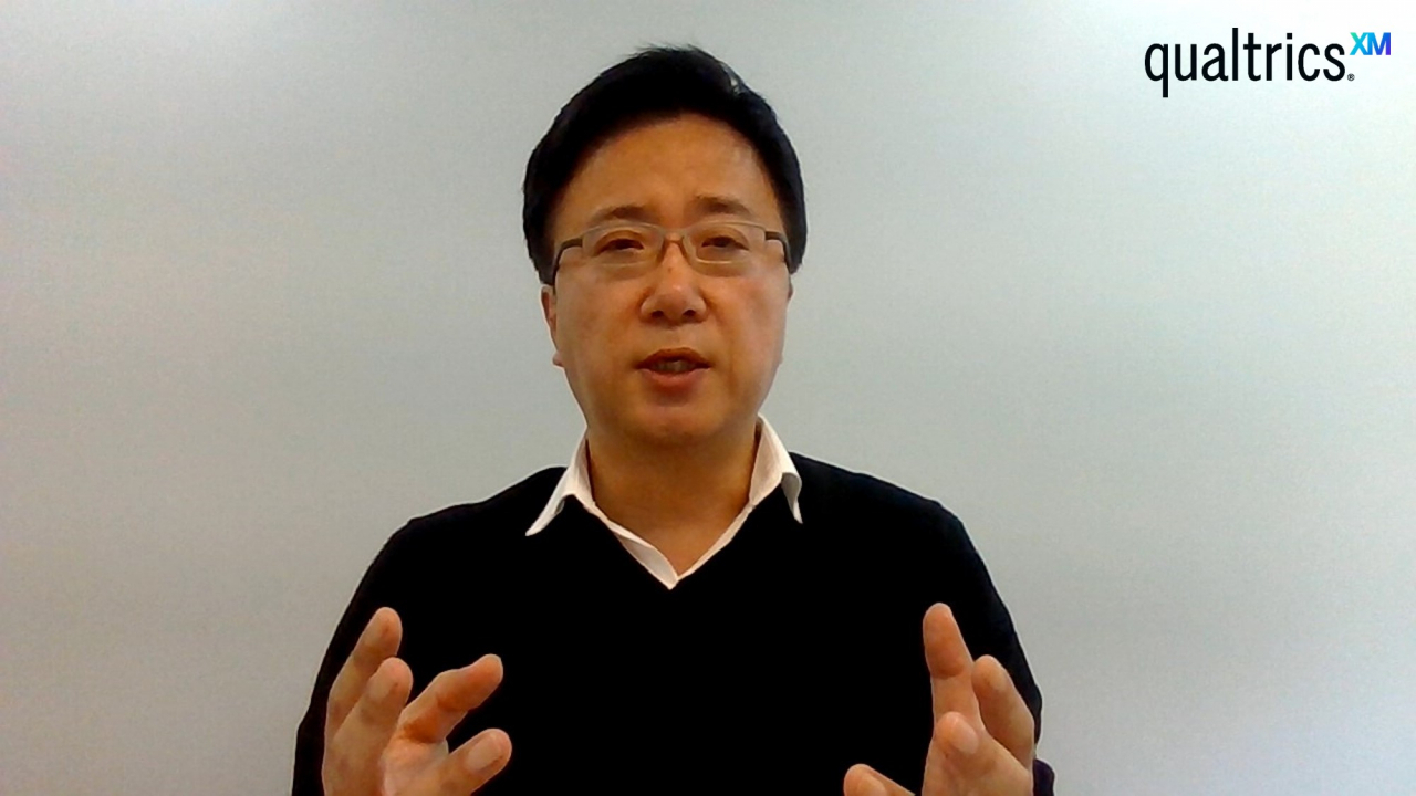 서장원 퀄트릭스코리아 대표가 온라인을 통해 국내 사업 전략에 대해 발표하고 있다[퀄트릭스코리아 제공]