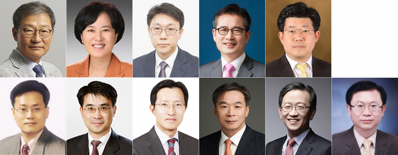 국회 고위공직자범죄수사처장 후보추천위원회는 총 11명의 공수처장 후보자를 추천받았다고 10일 밝혔다. 후보추천위는 오는 13일 후보자에 대한 심사를 진행한다. 윗줄 왼쪽부터 최운식, 전현정(추미매 법무부 장관 추천), 김진욱·이건리·한명관(이찬희 대한변협회장 추천). 아랫줄 왼쪽부터 권동주·전종민, 강찬우·김경수(국민의힘 이헌 위원 추천), 석동현·손기호(국민의힘 임정혁 위원 추천). [연합]