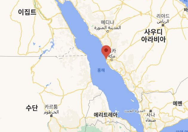 폭발이 발생한 사우디아라비아의 홍해 연안 항구도시 제다. [구글 페이지 캡처]