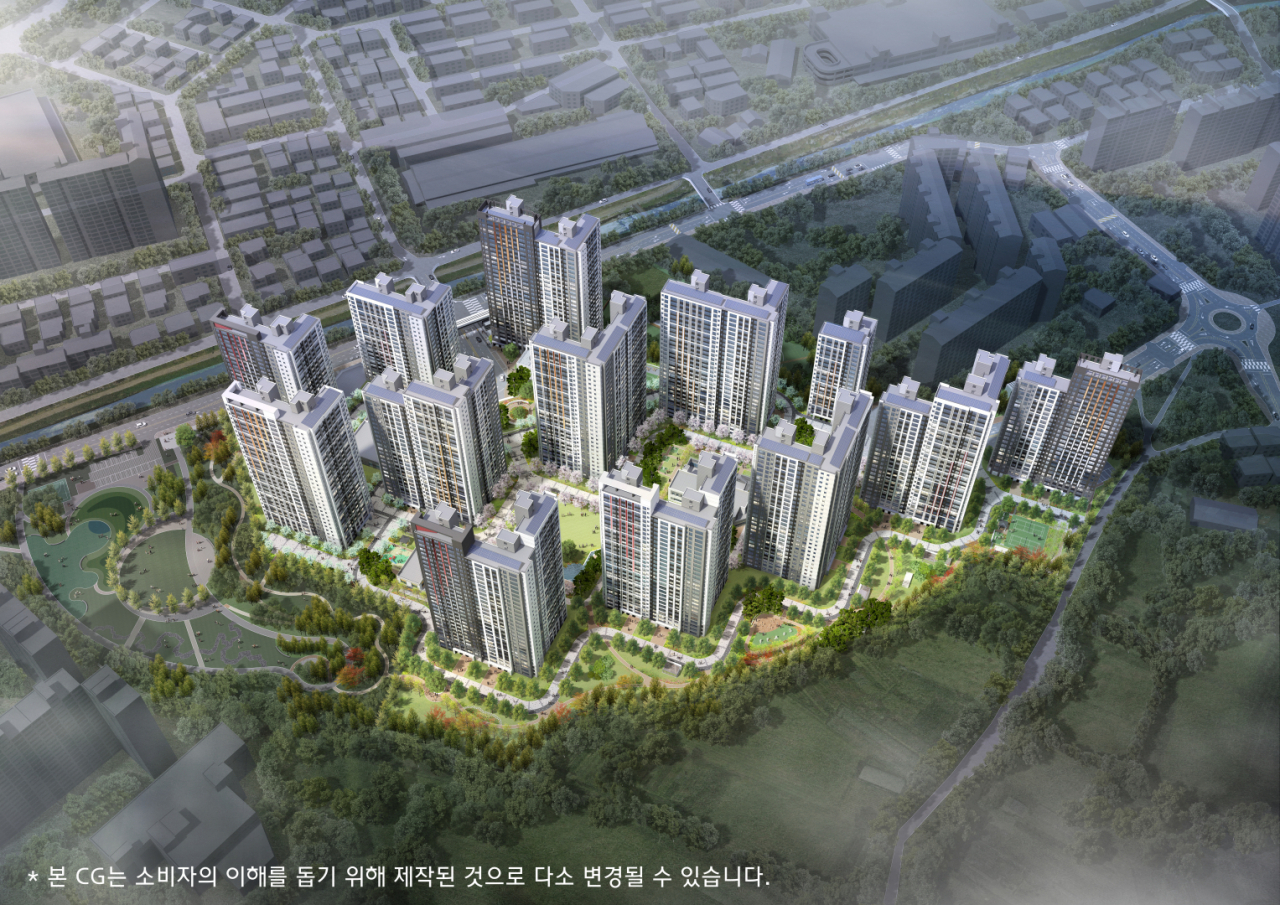힐스테이트 용인 둔전역 조감도. [현대건설 제공]