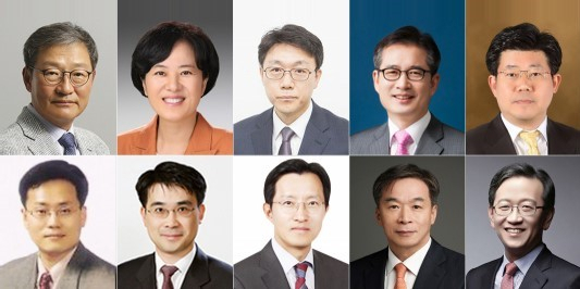 고위공직자범죄수사처장 예비후보 총 10명. 윗줄 왼쪽부터 최운식, 전현정, 김진욱, 이건리,한명관. 아랫줄 왼쪽부터 권동주, 전종민, 강찬우, 김경수, 석동현. [연합]