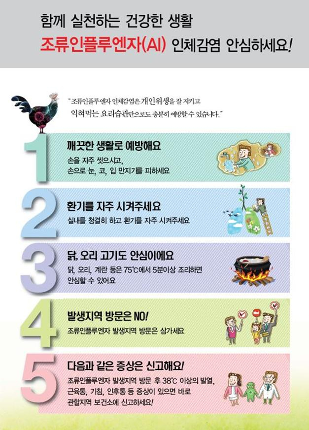 조류인플루엔자 인체감염 예방 안전수칙.