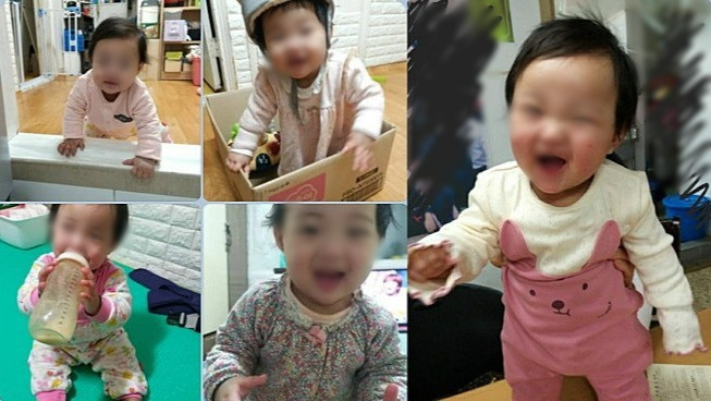 입양 전 위탁가정에서 지낼 당시 A양의 모습[온라인 커뮤니티 캡처]