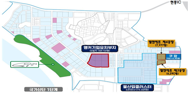 엘앤에프 투자계획 부지 위치도.[대구시 제공]