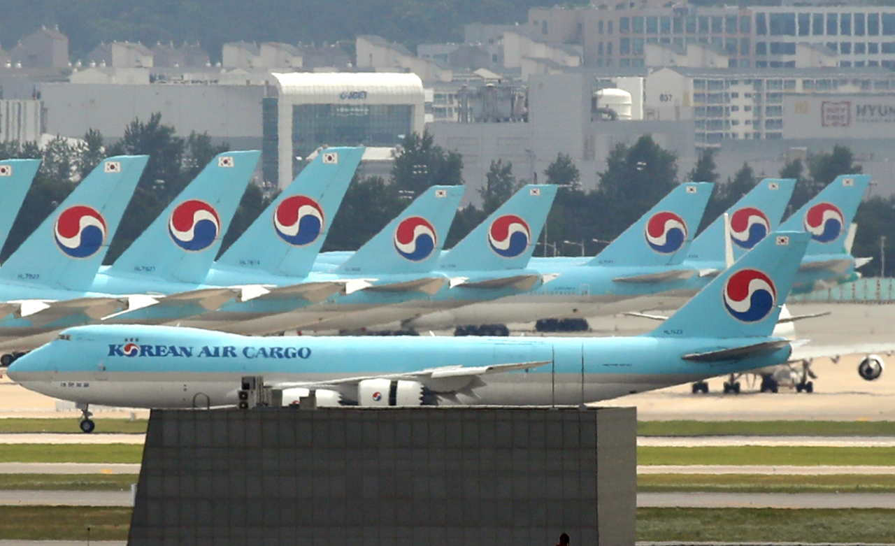 Aircrafts of South Korea's flagship carrier Korean Air (Yonhap)