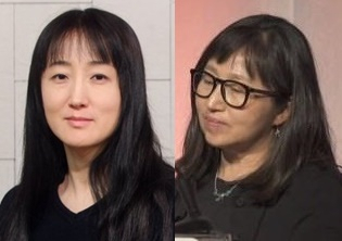 소설가 유미리(왼쪽), 최돈미 시인(오른쪽)