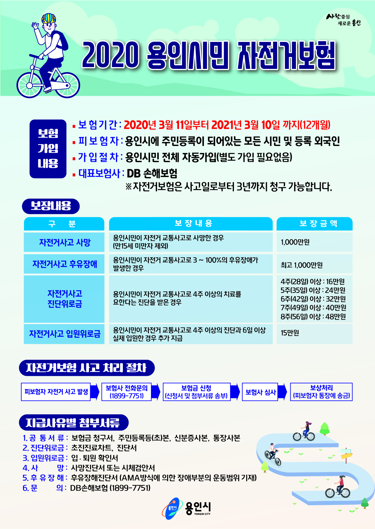 용인시민 자전거보험 안내문.