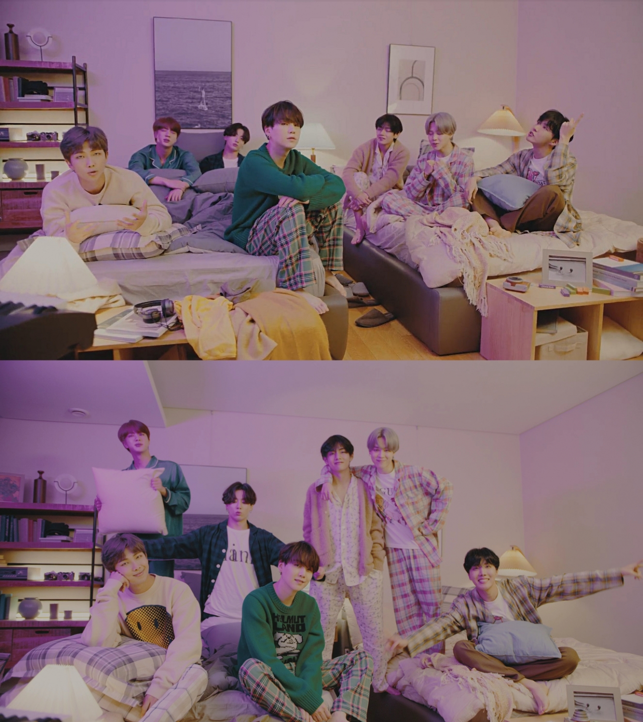 그룹 방탄소년단(BTS)이 22일 새 앨범 'BE' 타이틀곡인 '라이프 고스 온'의 '온 마이 필로'(on my pillow·나의 베개 위에) 버전 뮤직비디오를 공식 사회관계망서비스(SNS)에 공개했다. [빅히트엔터테인먼트 제공]