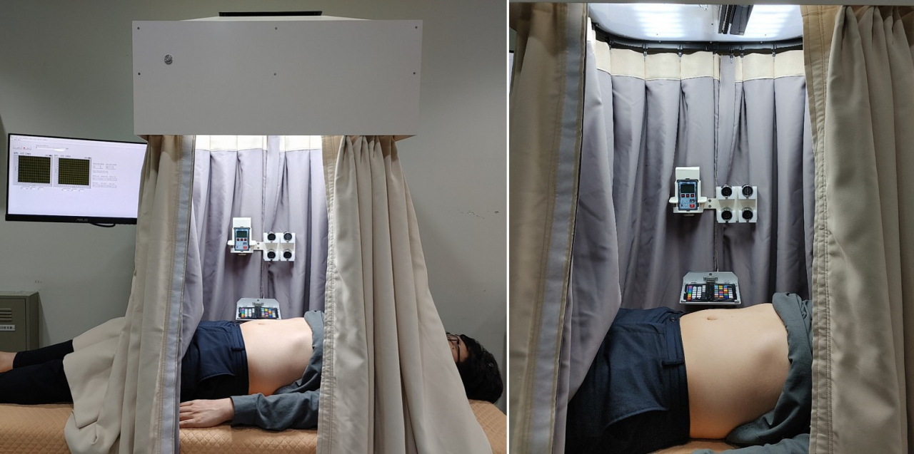 복진기 시연 모습.[한국한의학연구원 제공]