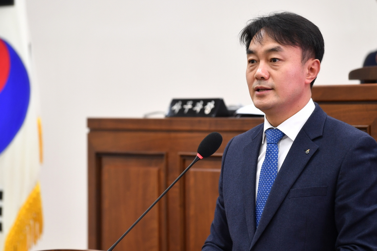시정연설하는 김상호 하남시장. [하남시 제공]