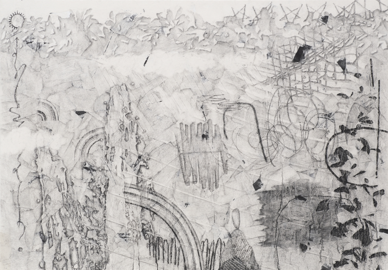 [이재훈,아저씨가 만든 무지개, (Rainbow made by Mr), 140 &times; 200cm, 벽화기법, 2020사진제공=갤러리조은]