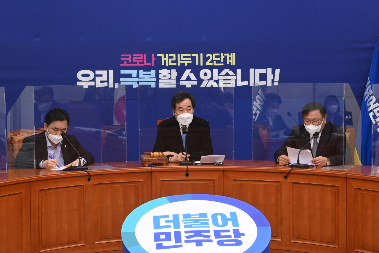 이낙연 더불어민주당 대표가 4일 국회에서 열린 최고위원회의에서 발언하고 있다. [연합]
