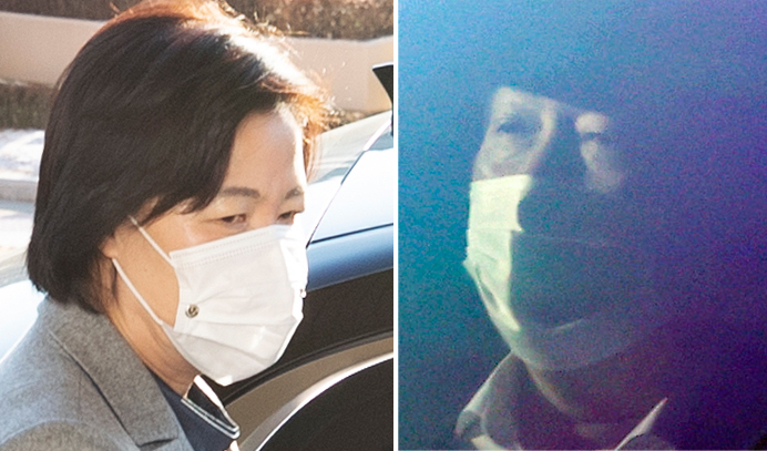 14일 오전 추미애 법무부 장관이 정부과천청사 법무부 건물로 출근하고 있다(사진 왼쪽). 같은 날 오전 윤석열 검찰 총장이 관용차를 타고 서울 서초구 대검찰청으로 출근하고 있다. [연합]