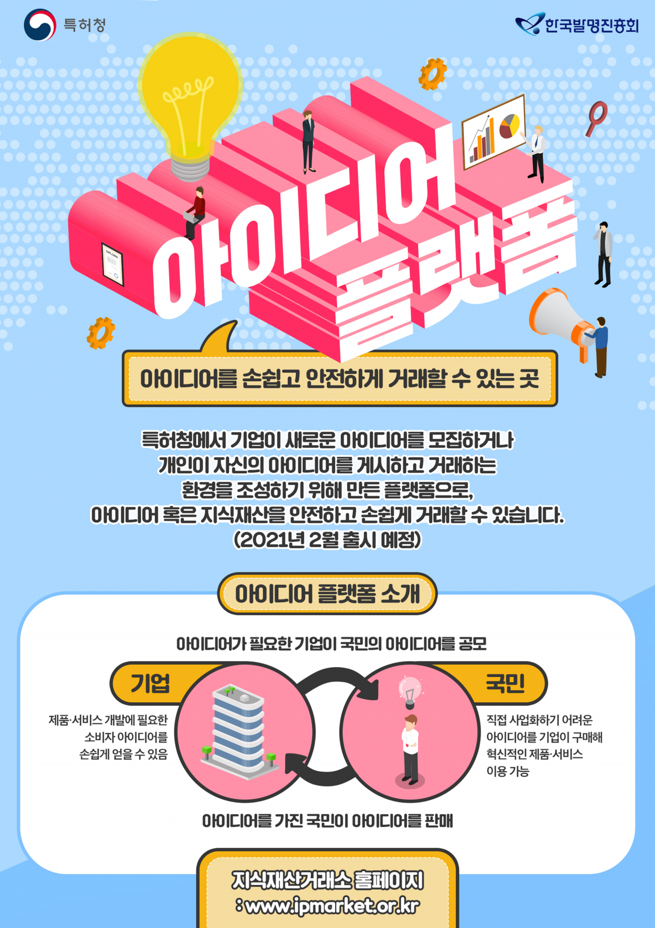 특허청의 아이디어 플랫폼 홍보 포스터
