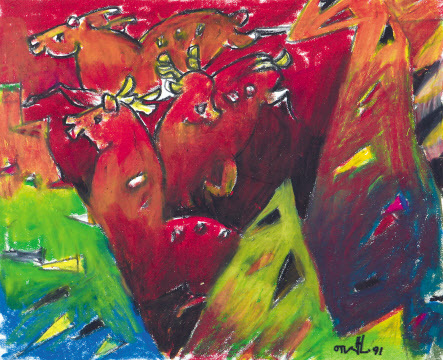 유산 민경갑, 무제, 19×23.5cm, 종이에 오일파스텔, 1997