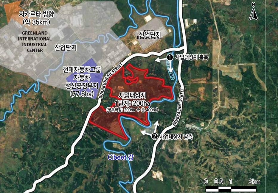 인도네시아 브까시 복합산업단지 위치도 [한국토지주택공사(LH) 제공]