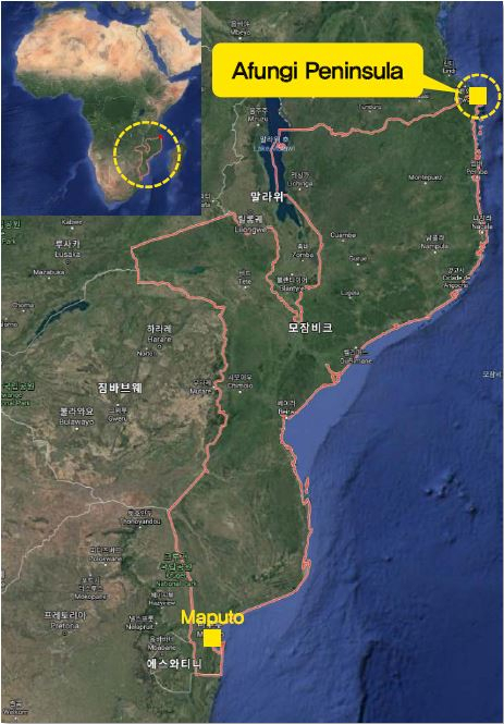 대우건설이 계약을 체결한 모잠비크 ‘LNG 아리아(Area)1’ 사업 위치도. [대우건설 제공]