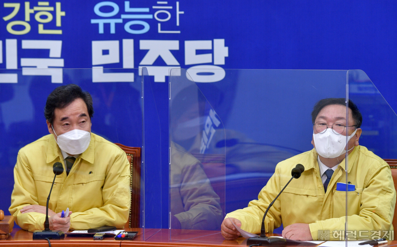 김태년 더불어민주당 원내대표가 23일 국회에서 열린 최고위원회의에 참석, 모두발언을 하고 있다. [사진=박해묵 기자]