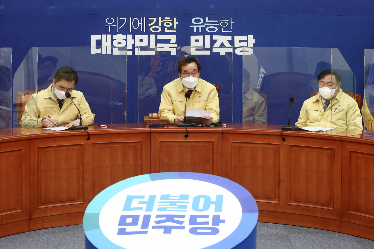 이낙연 더불어민주당 대표가 30일 오전 국회에서 열린 최고위원회의에서 발언하고 있다. 박해묵 기자/mook@heraldcorp.com