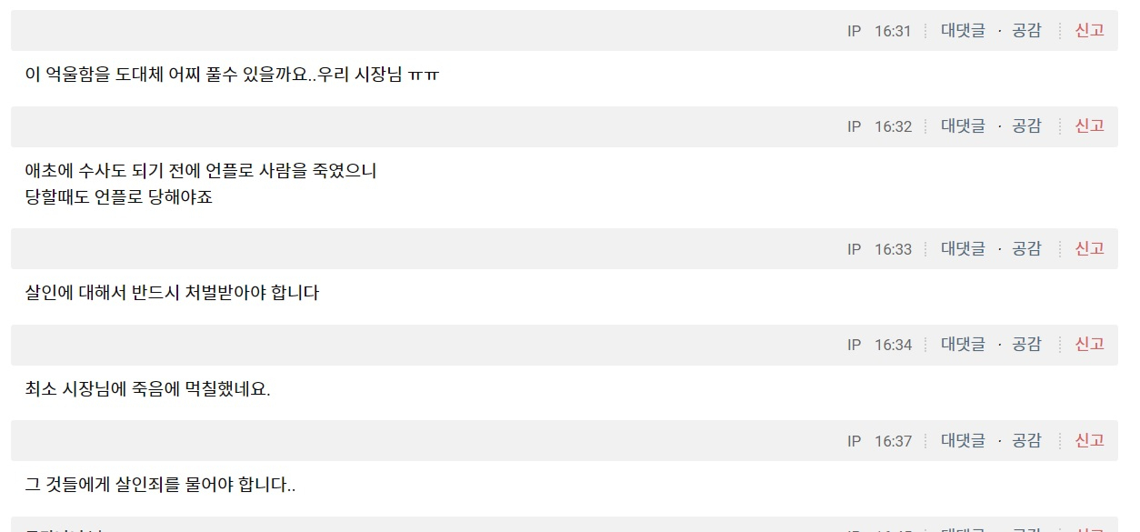 고(故) 박원순 전 서울시장의 성추행 의혹 사건에 대한 경찰 수사 결과가 발표된 지난 29일 한 인터넷 커뮤니티에 게재된, 성추행 피해자를 향한 악플. [인터넷 커뮤니티 캡처]