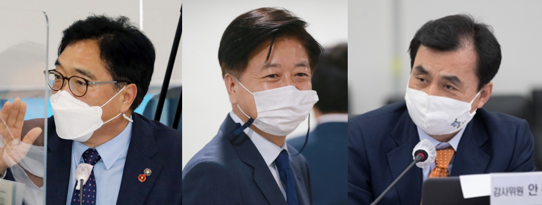 (왼쪽부터)우원식 노웅래 안규백 더불어민주당 의원 [연합 취합]