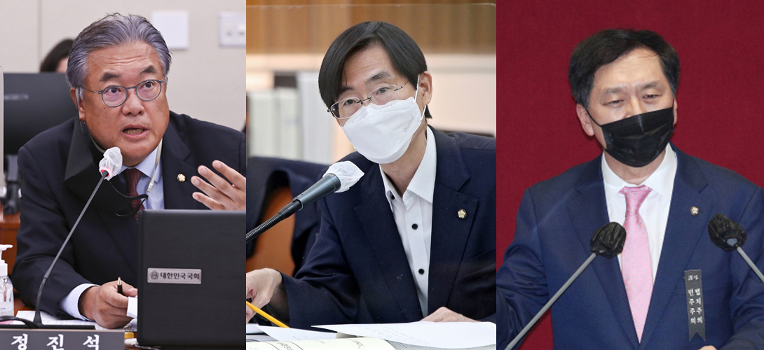 (왼쪽부터)정진석, 조경태, 김기현 국민의힘 의원 [연합 취합]
